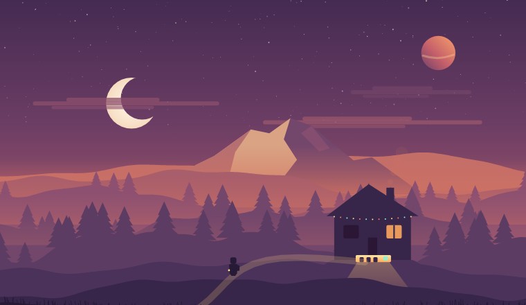 Dev's shared screen: a map of a valley at night