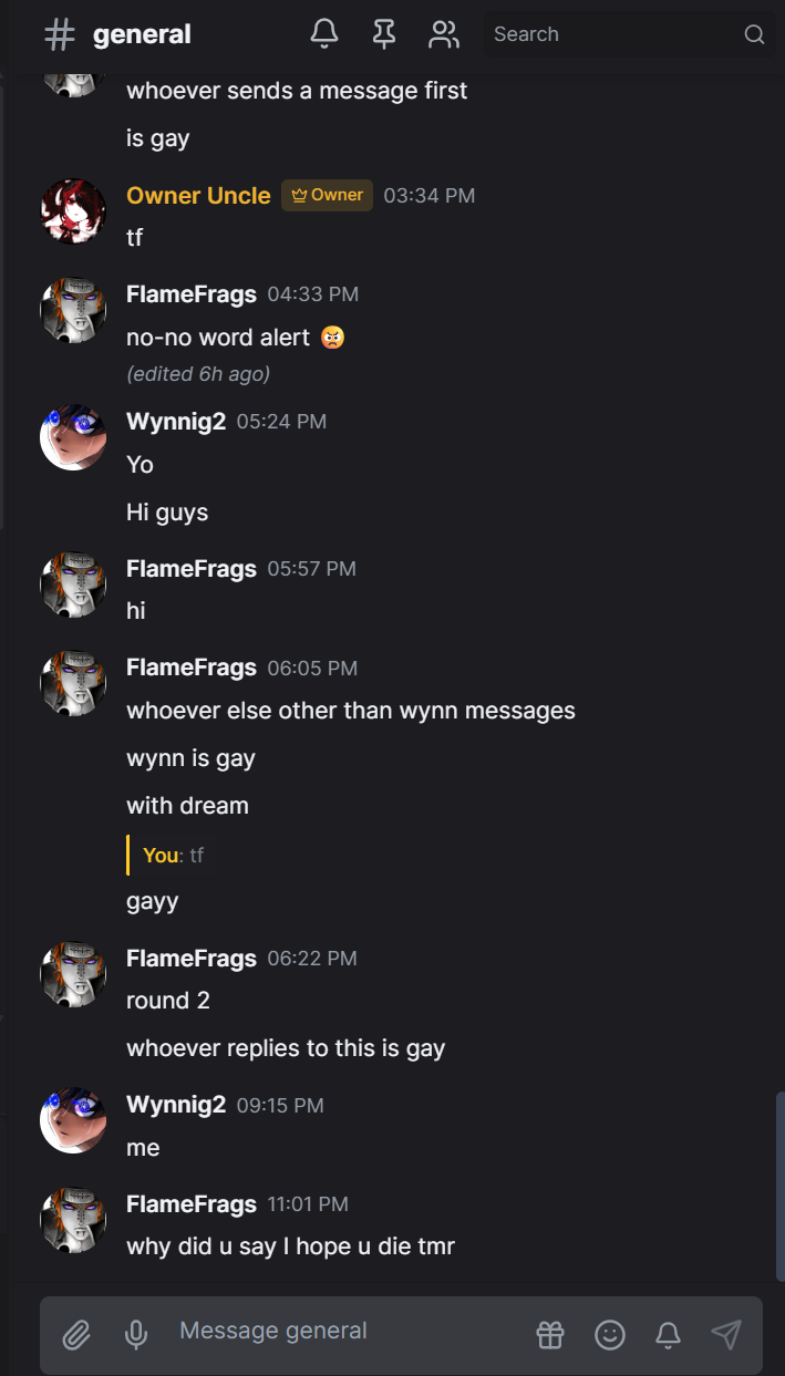Chat channel with messages, replies and reactions